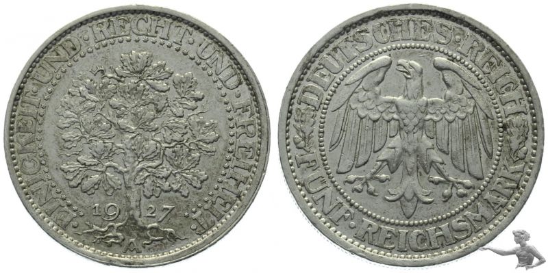 5 Mark 1927 A Eichbaum | Weimarer Republik